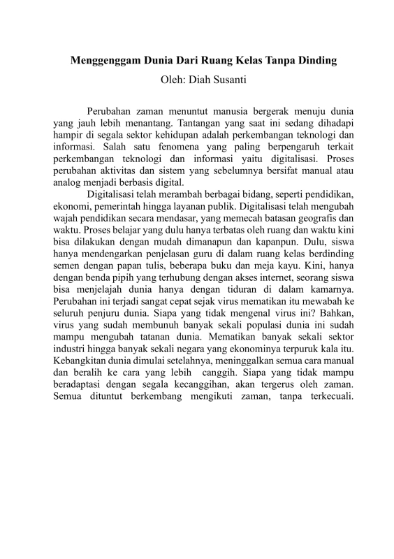 Menggenggam Dunia dari Ruang Kelas Tanpa Dinding