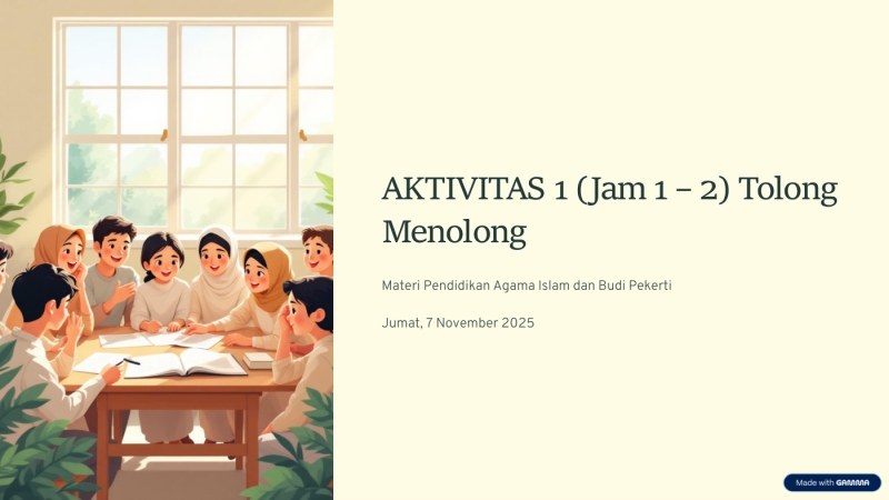 Aktivitas Pembelajaran PAI dan Budi Pekerti: Tolong-Menolong