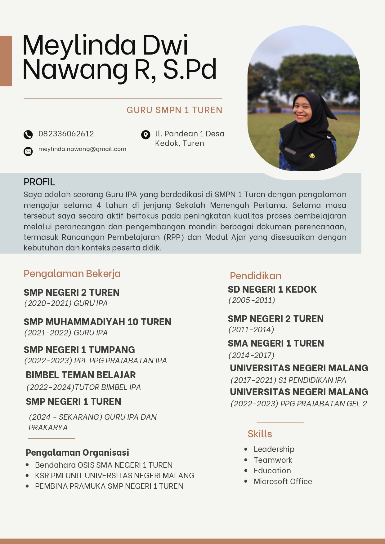 CV Meylinda Dwi Nawang R, S.Pd., Gr.